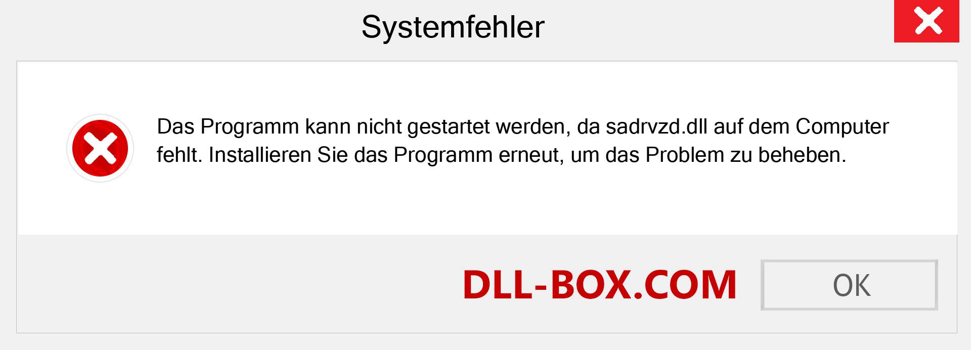 sadrvzd.dll-Datei fehlt?. Download für Windows 7, 8, 10 - Fix sadrvzd dll Missing Error unter Windows, Fotos, Bildern