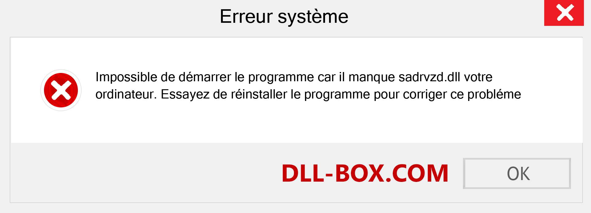 Le fichier sadrvzd.dll est manquant ?. Télécharger pour Windows 7, 8, 10 - Correction de l'erreur manquante sadrvzd dll sur Windows, photos, images